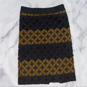 Ann Taylor loft crochet flower pencil skirt